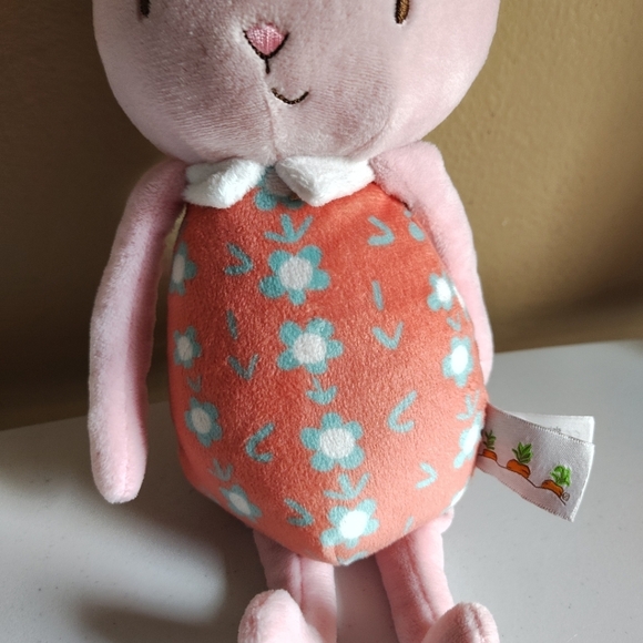 Bunnies By The Bay 14" Pink Rabbit Plush Doll Orange Dress- Baby Cuddle Toy - Picture 3 of 7